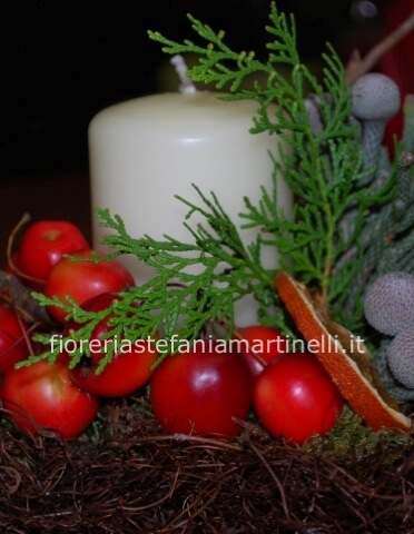 Centrotavola natalizio con candela