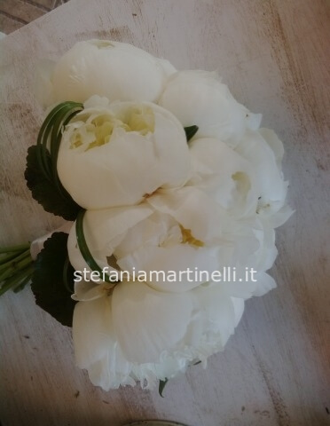 Bouquet peonie bianche