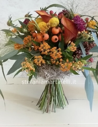 Bouquet sui toni arancio e giallo