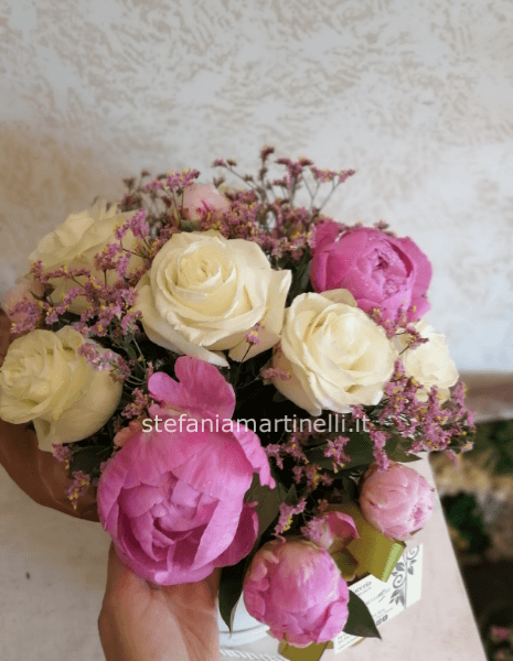bouquet rose e peonie