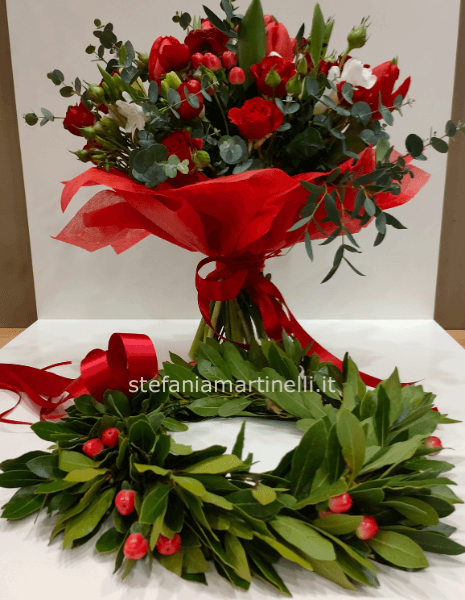 Bouquet e coroncina laurea